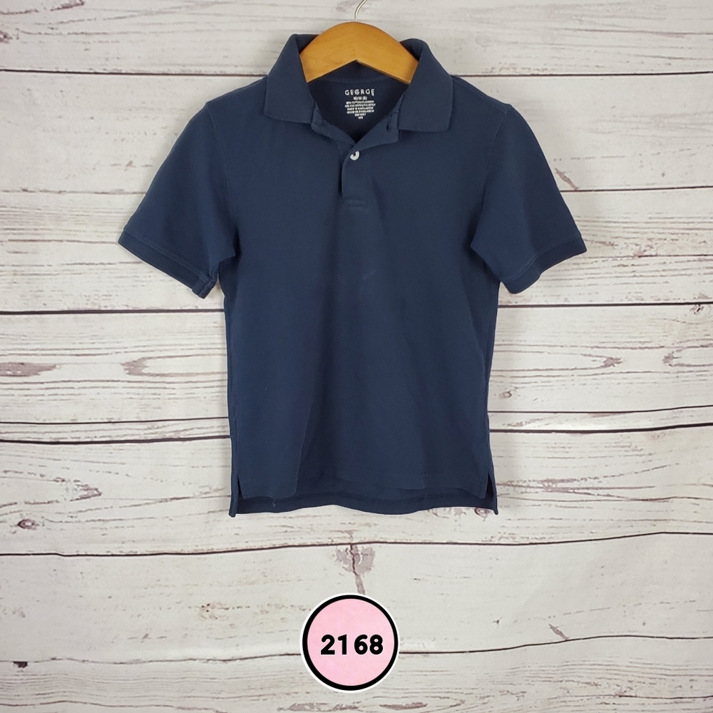 george boys medium navy blue polo shirt